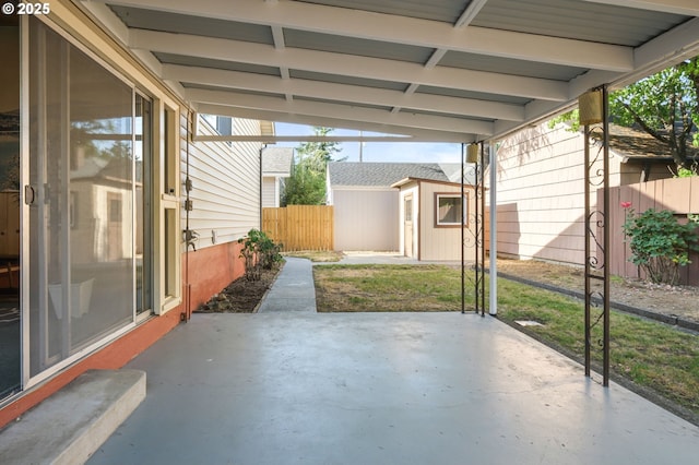 1422 NE 57th Ave, Portland, OR 97213 - view of patio / terrace with a storage unit