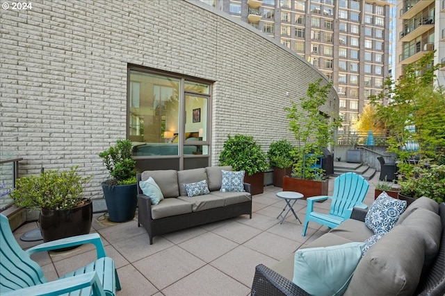 view of patio / terrace with an outdoor hangout area