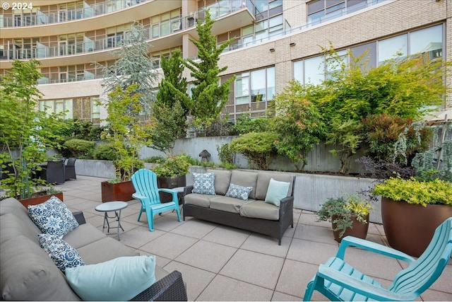 view of patio featuring outdoor lounge area