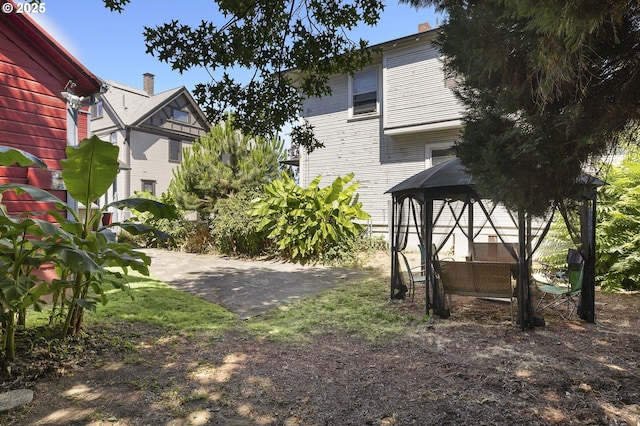 view of yard featuring a gazebo