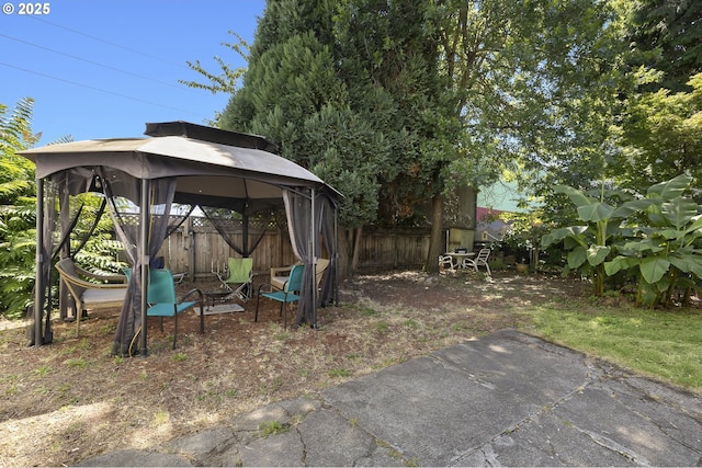 view of yard with a gazebo