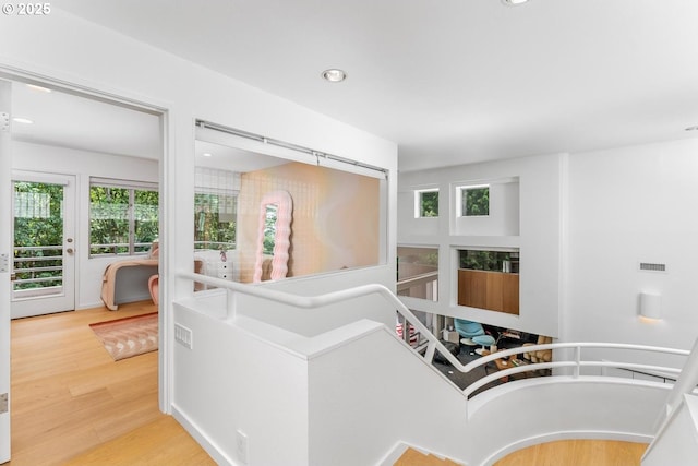 living room with wood-type flooring