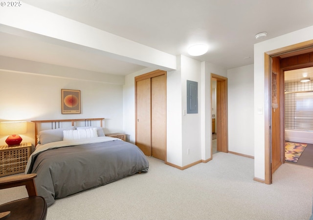275 Sunset Dr, Eugene, OR 97403 - bedroom featuring electric panel, carpet floors, and a closet