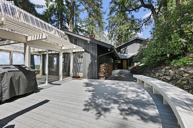 275 Sunset Dr, Eugene, OR 97403 - deck with a pergola and area for grilling