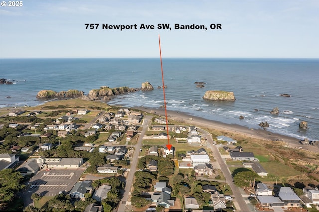 757 Newport Ave SW, Bandon, OR 97411 - birds eye view of property featuring a water view and a residential view