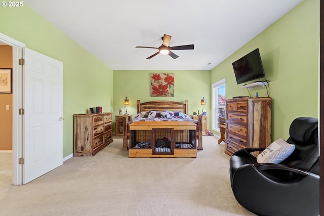 2855 NW Orchard Heights Ave, Albany, OR 97321 - bedroom with carpet flooring, a ceiling fan, and baseboards