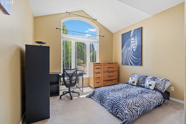 2855 NW Orchard Heights Ave, Albany, OR 97321 - carpeted bedroom featuring lofted ceiling and a desk