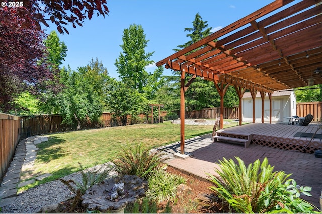 2855 NW Orchard Heights Ave, Albany, OR 97321 - view of yard featuring a deck and a pergola