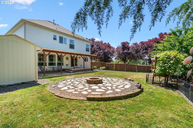 2855 NW Orchard Heights Ave, Albany, OR 97321 - back of house with a patio and an outdoor fire pit