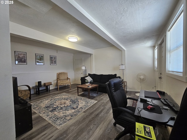 110 2nd St, Astoria, OR 97103 - office space featuring a textured ceiling, wood finished floors, and baseboards