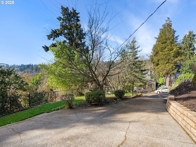 view of street with driveway