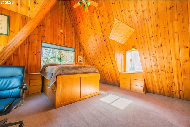 5920 Elkhead Rd, Yoncalla, OR 97499 - carpeted bedroom featuring wooden walls