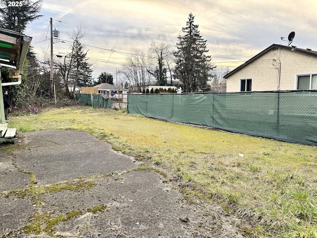 view of yard featuring fence