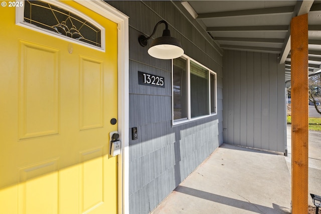 view of doorway to property