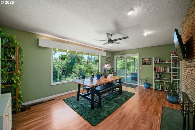 7360 SE Imperial Ct, Milwaukie, OR 97222 - office space featuring a ceiling fan, a textured ceiling, and wood finished floors