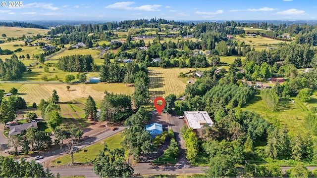 bird's eye view with a rural view