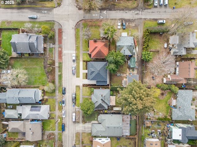 drone / aerial view with a residential view