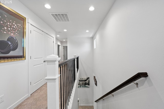 2504 Brackenfern Rd, Eugene, OR 97403 - stairs featuring recessed lighting and carpet floors