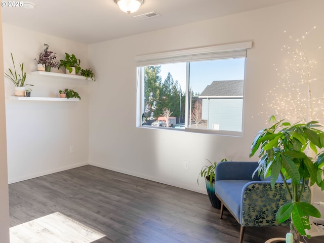 sitting room featuring hardwood / wood-style flooring