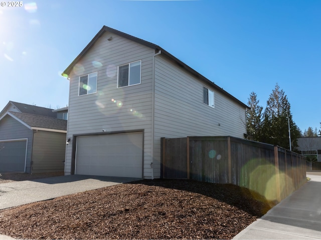 view of home's exterior featuring a garage