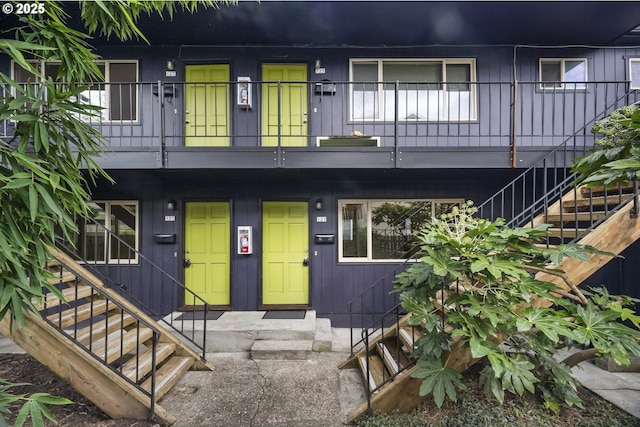 doorway to property with a balcony