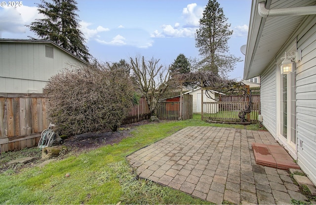 view of yard featuring a patio area