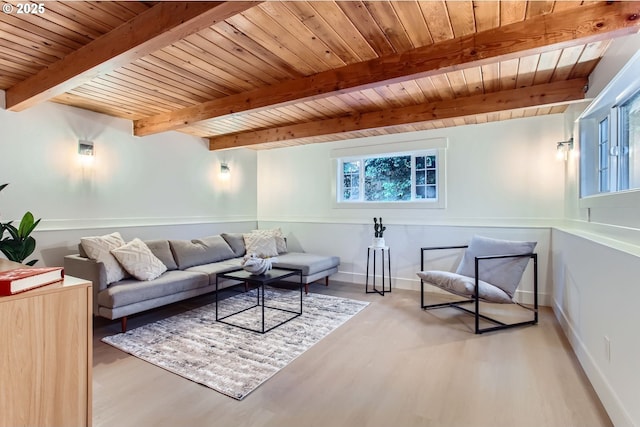 11940 SW Edgewood St, Portland, OR 97225 - living room with wood finished floors and wood ceiling with exposed beams