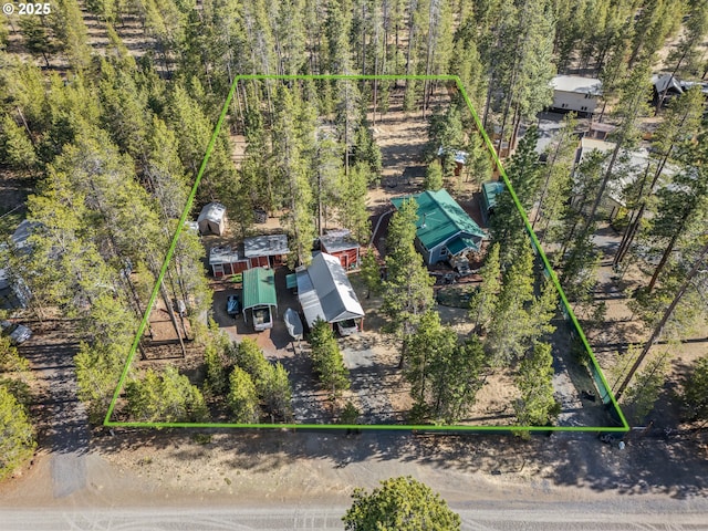 1274 Wild Mustang Ln, Gilchrist, OR 97737 - aerial view of property and surrounding area featuring property boundaries highlighted