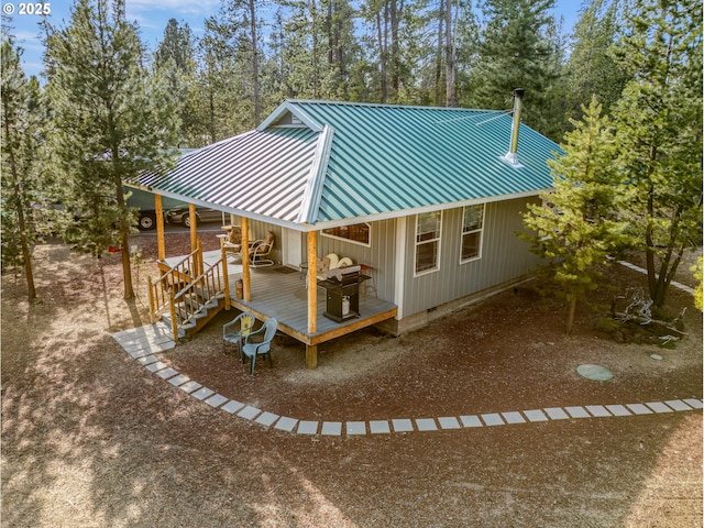 1274 Wild Mustang Ln, Gilchrist, OR 97737 - view of outdoor structure featuring view of wooded area