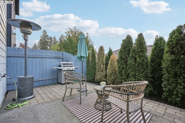 view of patio featuring area for grilling