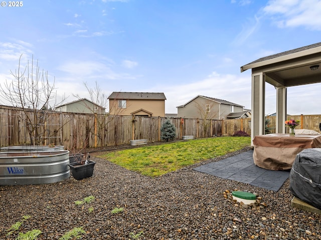 view of yard with a patio area