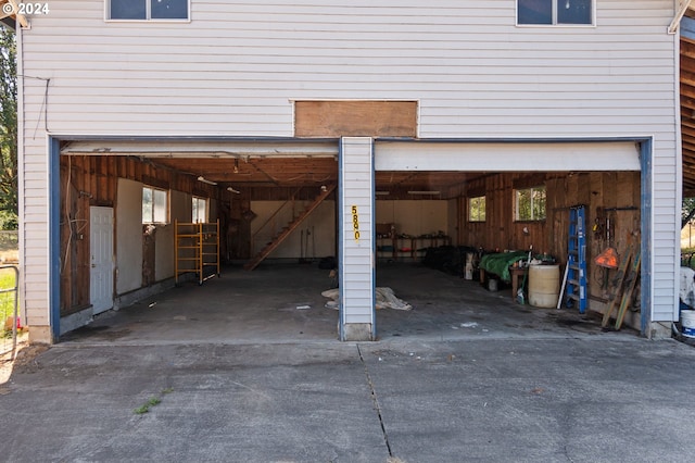 view of garage