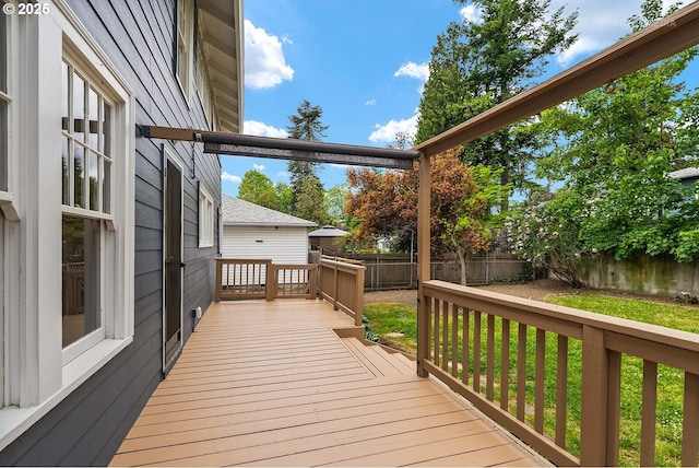 5125 NE Davis St, Portland, OR 97213 - wooden deck with a fenced backyard