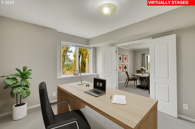 1610 Lee St, Lake Oswego, OR 97034 - home office with light colored carpet, baseboards, and plenty of natural light
