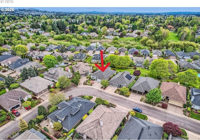 bird's eye view featuring a residential view