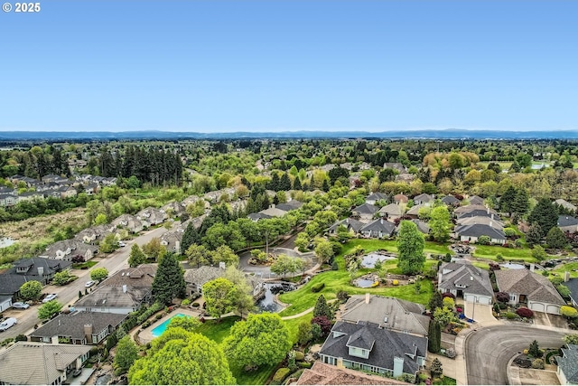 drone / aerial view with a residential view