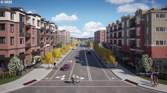 view of road with sidewalks