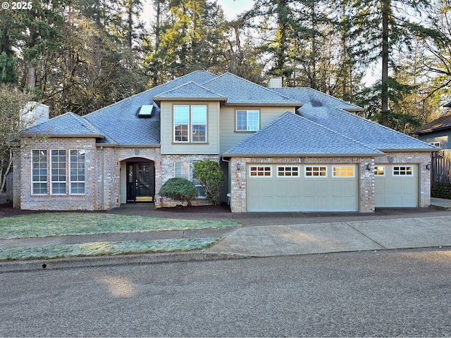 view of front facade with a garage