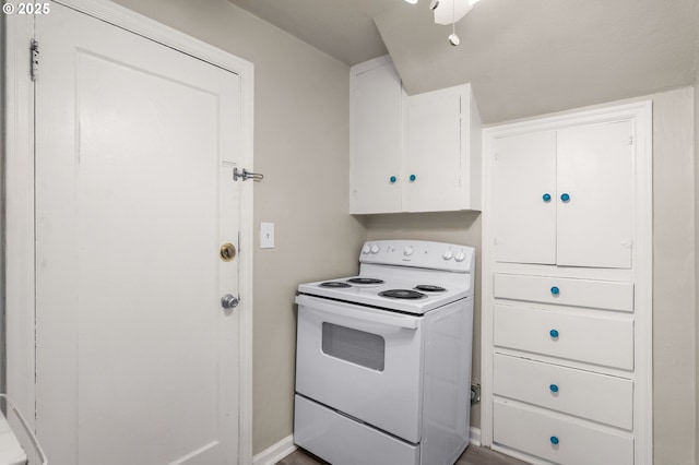 646 SE 60th Ave, Portland, OR 97215 - kitchen with white cabinets and electric stove