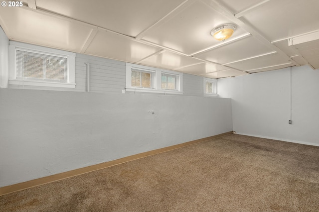 646 SE 60th Ave, Portland, OR 97215 - below grade area featuring carpet flooring, baseboards, and plenty of natural light