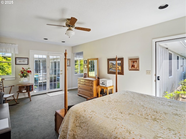 13513 SE 132nd Ave, Clackamas, OR 97015 - bedroom featuring access to exterior, carpet flooring, and a ceiling fan