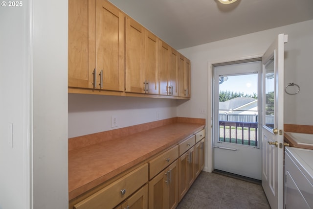 1985 32nd St, Florence, OR 97439 - interior space with tile patterned flooring and washer / dryer