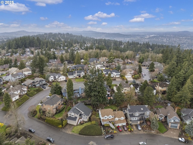 bird's eye view with a residential view