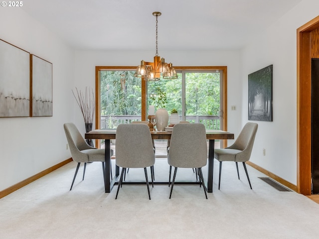 2972 Tolkien Ln, Lake Oswego, OR 97034 - dining space with a chandelier, baseboards, and light carpet