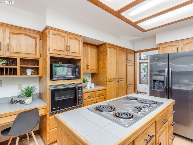 2972 Tolkien Ln, Lake Oswego, OR 97034 - kitchen with stainless steel appliances, tile countertops, and a kitchen island