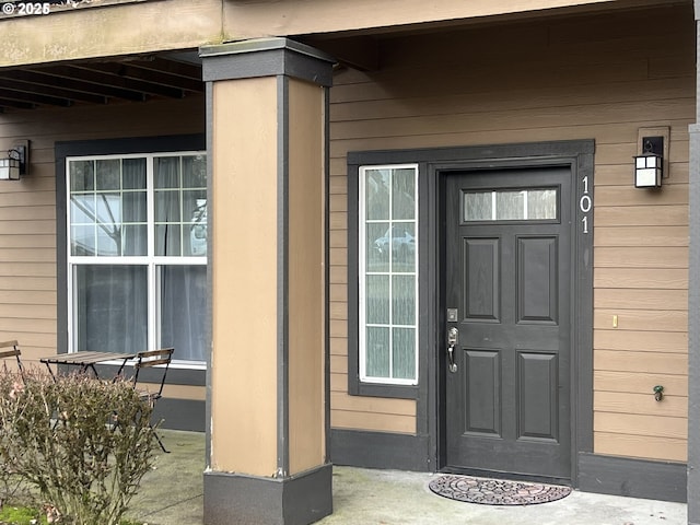 view of doorway to property