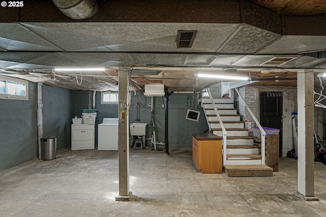 1825 NE 4th St, Salem, OR 97301 - basement featuring separate washer and dryer and stairs