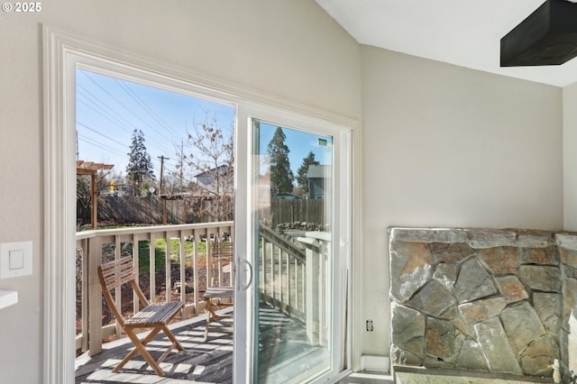 doorway to outside featuring plenty of natural light