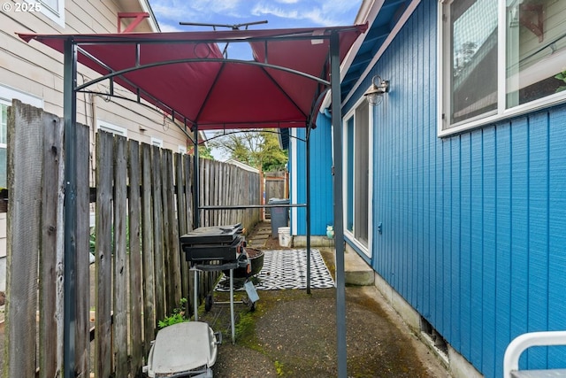 view of patio with a gazebo