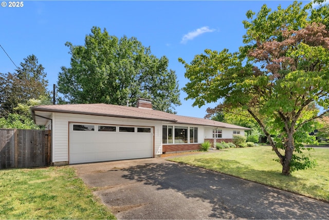 14255 NE Brazee St, Portland, OR 97230 - ranch-style house featuring driveway, a garage, a chimney, and brick siding